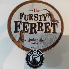 Vintage Fursty Ferret Cast Metal Pump Clip | Brass Band | Badger Brewery