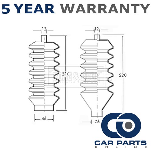 Steering rack boot set - boot, front