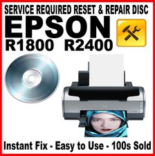 Epson R1800 R2400 Printer - Fault Reset : Flashing Light Error Fix Disc