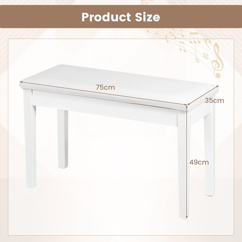 Leather piano bench - 2-in-1,