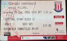 Ticket Stub, Stoke City v