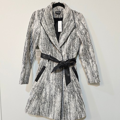 Bebe herringbone wrap coat - herringbone,