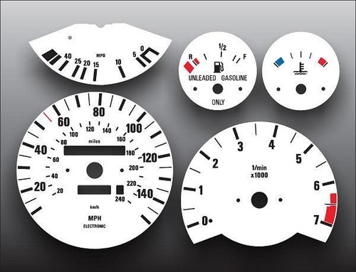 White face gauges - white, for