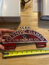 Los Angeles Olympic License Plate Frame Topper Metal Patina Car Truck Auto LAX
