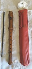 Vintage Johannes Adler Wooden Recorder With Vintage Red Case