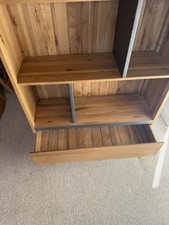 Free Standing Solid Oak Book Case With Drawer