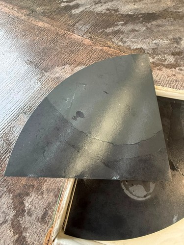 Black slate hearth circle - slate,