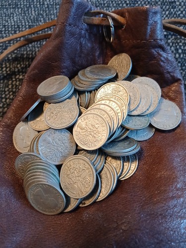 Silver sixpence coins joblot - coins,