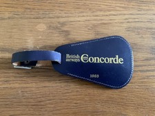 CONCORDE   luggage tag leather 1983 BA Crown in C 1983 unused