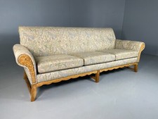 EB6748 Vintage Danish 3 Seat Sofa Oak Frame Floral Kjaernulf 1970s Retro V3SS