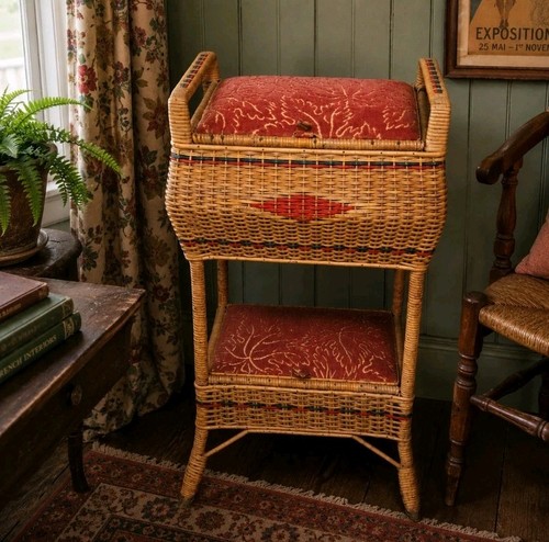 Vintage french wicker sewing - wicker,