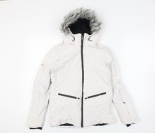 Trespass Womens Ivory Waterproof Ski Jacket UK 12 Winter Hooded Coat