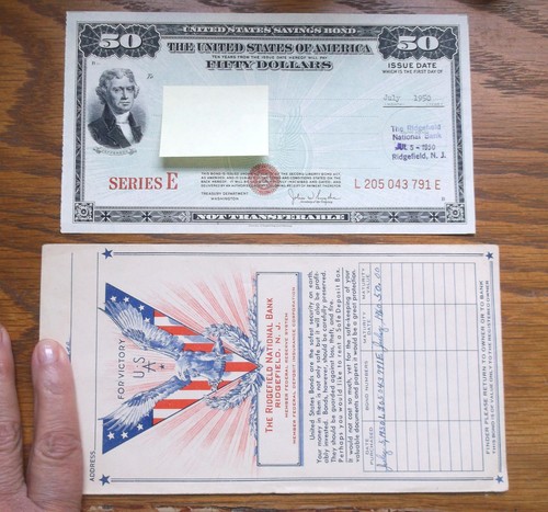 1950 war savings bond 00 - bond, 50.00