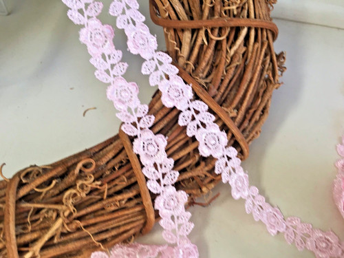 Pink guipure lace - , design