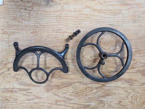 Antique cast iron flywheel - antique,