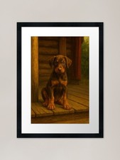 Doberman Puppy on the Cabin