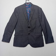 Joules Mens 42S Wool Suit Jacket Dark Grey Smart Formal Alfred Brown 