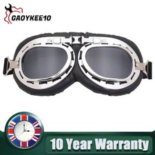 Vintage Style Aviator Pilot Motor Motorcycle Goggles Helmet Glasses Anti-UV UK