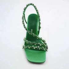 Zara Green High Heels Open Toe