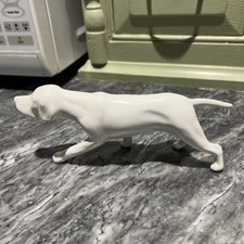 Porcelain Ivory White Male  Dog Figure Statue 