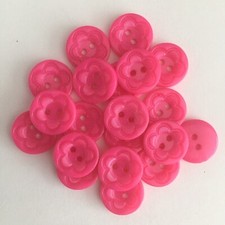 Pink baby buttons sizes from 12mm to 25mm - flower round heart and butterfly