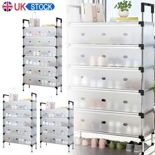 5/6/7 Tier Large Cabinet Storage Organiser Shoes Rack Stand Holder Dustproof  UK