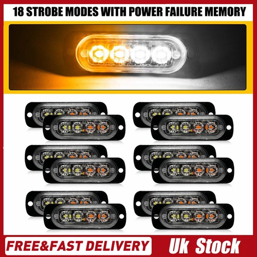 12pcs 4led amber white - 12pcs,