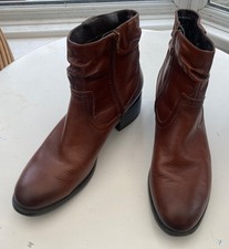 Ladies Marks and Spencer  M&S Footglove Brown Real Leather Ankle Boots Size 7.5