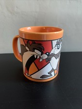 Tasmanian Taz Devil Ceramic Mugs Vintage 1997 Warner Bros Merchandise