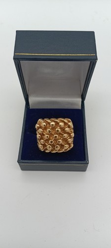 9ct gold row keeper ring - gold,