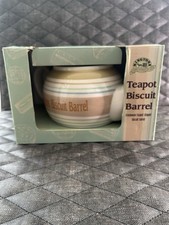 Ringtons Stoneware Teapot Shaped Biscuit Cookie Barrel Ceramic  -  NEW