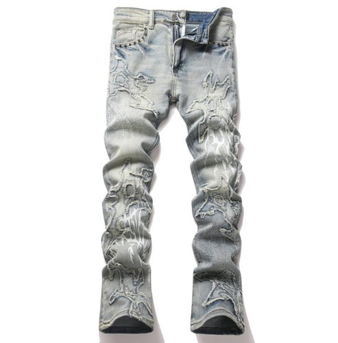 Men blue denim - men's, flared