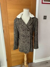 Moloh Ladies Brown Black Herringbone Jacket Size 10