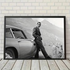 James Bond 007 Sean Connery Iconic Mono Canvas Picture Print Art 60cm x 40cm 502