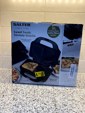 Salter Snack Maker Grill Non-Stick 4 in 1 Panini Press Toastie & Waffle Machine