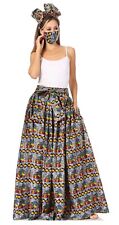 Sakkas Asma Second Convertible Traditional Wax Print Adjustable Strap Maxi Skirt