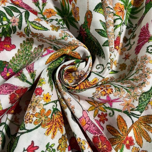 White floral 100 cotton - white, 100%
