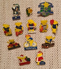 13 Mixed Collectable Marie Curie Bear Pin Badges Bagpipes Flowering Scotland