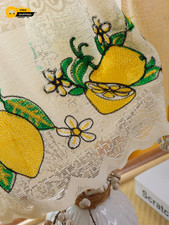 Lemon Embroidery Short Curtain