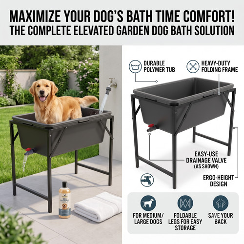 Elevated dog bathtub - elevated,