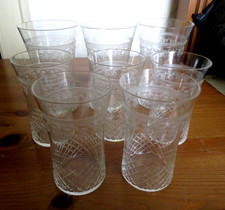 Vintage Pall Mall Lady Hamilton etched tumblers 3 large 5 smaller