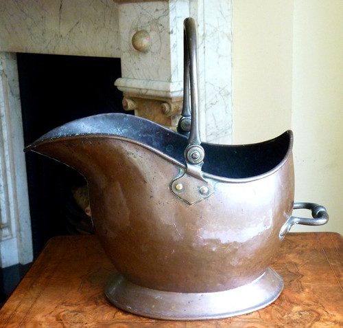 Copper helmet scuttle coal log - copper,