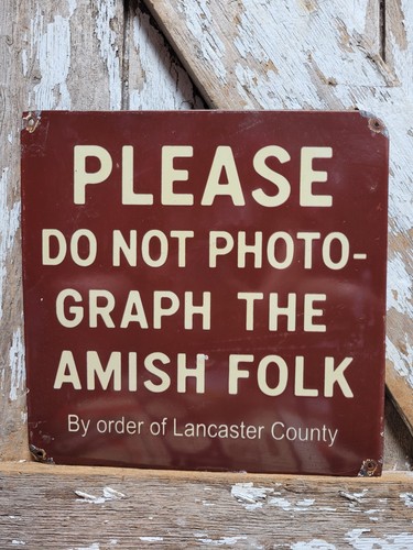 Vintage amish porcelain sign - porcelain,