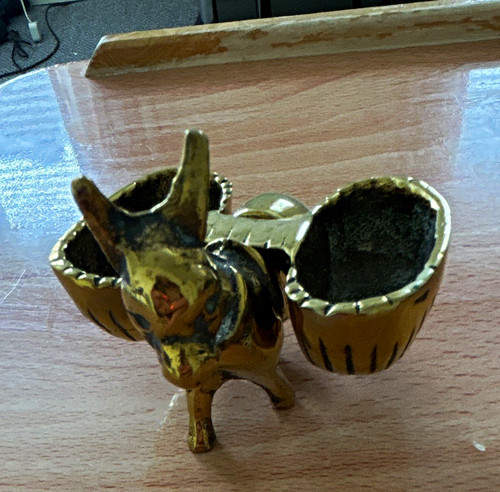 Brass donkey figurine ornament - brass,