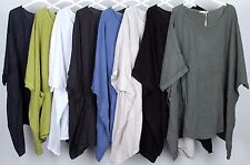 END OF LINE REDUCED TO CLEAR - Oversized Italian Boxy Linen 2 Large Pocket Tunic