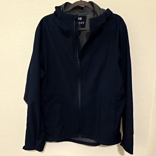 Uniqlo men blue hooded full - men's,