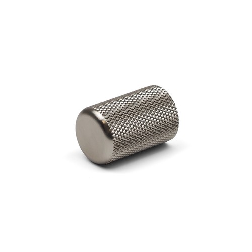 Nickel knurled cabinet knob - nickel,