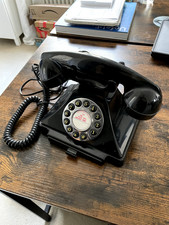 Black  1950's Style Rotary Dial Telephone - Working.