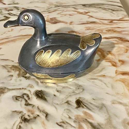 Vintage pewter duck trinket