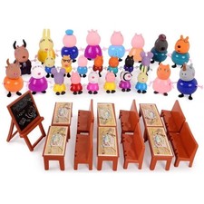 25PCS/Set Peppa Pig Family Friends Action Figure Kids Toys With Classroom